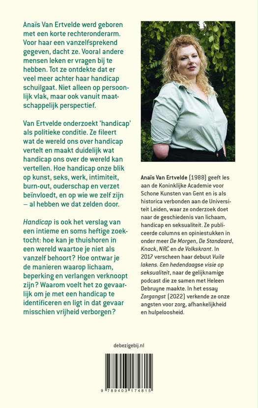 Achterflap van Handicap: een bevrijding.